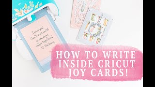 Cricut Joy Cards  How To Write Text Inside The Card [upl. by Ynattirb594]