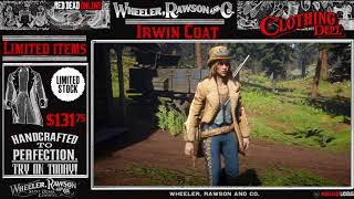 Red Dead Online Limited Items  IRWIN COAT [upl. by Anawahs156]