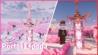 Minecraft Portal Espada al Nether de Flor de Cerezo 🌸 [upl. by Yurt]