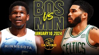 Boston Celtics vs Minnesota Timberwolves Full Game Highlights  January 10 2024  FreeDawkins [upl. by Miehar]