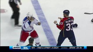 Donald Brashear vs Steve MacIntyre Nov 25 2009 [upl. by Ahsineb]