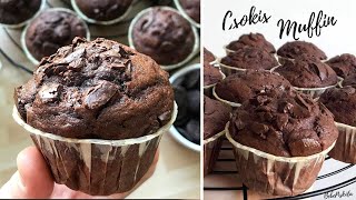 5 perces CSOKIS MUFFIN 🍫🧁  BebePiskóta [upl. by Enilauqcaj774]