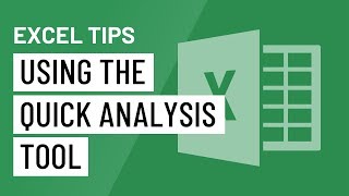 Excel Quick Tip Using the Quick Analysis Tool [upl. by Anytsirk]