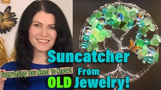 Tree Of Life Suncatcher Tutorial  Ways To Repurpose Old Jewelry  Wire wrapped Tree of Life [upl. by Amahcen]