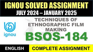 BSOS 184 Solved Assignment 202425  bsos184 solved assignment in English  July 2024 to Jan 2025 [upl. by Agbogla]