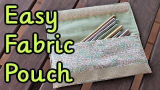 DIY Fabric Pouch  Sewing Tutorial [upl. by Bywoods577]