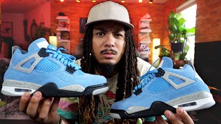 WHY THESE ARE THE BEST SNEAKERS IN 2021  AIR JORDAN 4 UNC UNIVERSITY BLUE REVIEW  ON FOOT IN 4K [upl. by Einahpetse640]