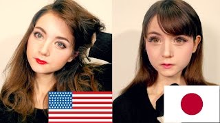 American VS Japanese Makeup [upl. by Adnilrev757]