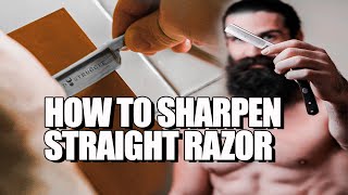 How to sharpen straight razor How to hone straight razor [upl. by Aelhsa]