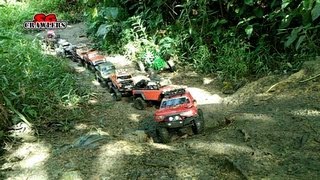 Mudding Mud SPA 10 trucks mud terrain Trail finder 2 Axial wraith scx10 Jeep RC offroad adventures [upl. by Mandel]