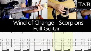 WIND OF CHANGE  Scorpions Schenker amp Jabs FULL GUITAR COVER  TAB [upl. by Euphemiah702]