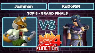 The Function 4 Joshman vs KoDoRiN  Grand Finals SSBM [upl. by Goldi]