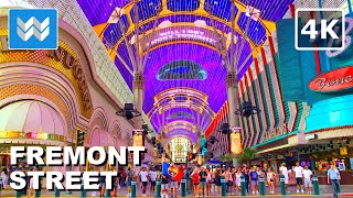 4K Fremont Street Experience Las Vegas 2022 Walking Tour amp Travel Guide Before The Flood [upl. by Aititel203]