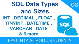 3 What are SQL Data Types and Sizes VARCHAR INT FLOAT SMALLINT and many more covered in detail [upl. by Semajwerdna]