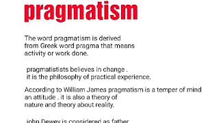 pragmatism philosophy [upl. by Carver]