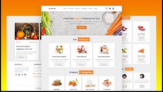 Create A Responsive Grocery Store Website Design Using HTML  CSS  JavaScript  Step By Step [upl. by Harsho]