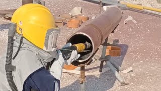 Pipe internal Joint Sandblasting OFW LIFE [upl. by Poliard]