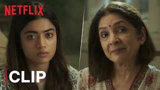 Neena Gupta Amitabh Bachchan and Rashmika Have A Chat  Goodbye  Netflix India [upl. by Ailssa]