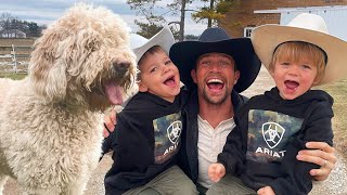 We let our farm DOG pick PUPPYCATTLECOWBOYSPET TOYSKIDS PLAYGOLDEN DOODLEFAMILY FUN [upl. by Jangro]