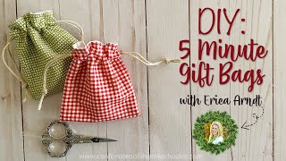 5 Minute Gift Bag  Easy Sewing Tutorial [upl. by Ynnos755]