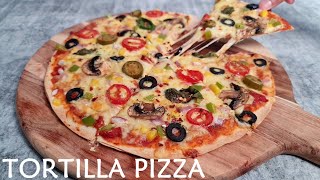 Pizza  Tortilla Pizza  Veggie Pizza  Veg Pizza Recipe [upl. by Moitoso]