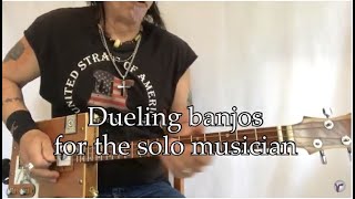 Dueling Banjos lesson for the solo 3 string Cigar Box Guitar player [upl. by Atihana93]