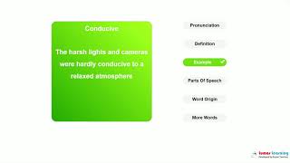 CONDUCIVE  Definition pronunciation grammar meaning  Practice grade 6 vocabulary [upl. by Bennir]