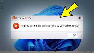 Fix Registry editing has been disabled by your administrator in Windows 111087  Regedit not Open [upl. by Nythsa18]