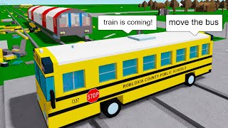 Roblox BUT I Drive a BUS on a TRAIN TRACK [upl. by Hubert]