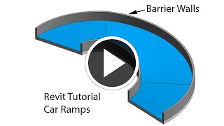 Revit Tutorial Using Revit to create car ramps with barrier walls Parapet [upl. by Khorma]