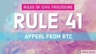 Rule 41 Appeal from RTC CIVIL PROCEDURE AUDIO CODAL [upl. by Heffron]