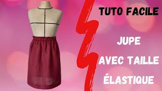 Tuto couture facile  Jupe taille élastique [upl. by Laurentium303]