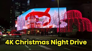 quot4K Christmas Night Drive Cheongdam to Euljiro’s Festive Lightsquot [upl. by Uella]