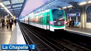 La Chapelle  Ligne 2  Métro de Paris  RATP MF01 [upl. by Ahsiekram]