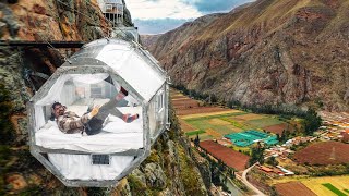 Peru Sky Lodge 🇵🇪  نمت بالفندق المعلق في أعلى حافة الجبل [upl. by Dorette]