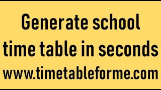 Create school time table within seconds [upl. by Barsky]