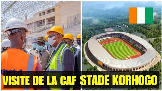 CAN 2023 – Stade de Korhogo  Visite de La CAF  L avancement des Travaux [upl. by Tomkins]