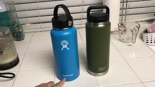 Hydroflask 32oz Bottle vs YETI 26oz Bottle  24 Hour Ice Test [upl. by Ravaj691]