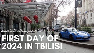 First day of 2024  Experience Tbilisi on January 1st  Walking streets of Georgia [upl. by Anehsak]