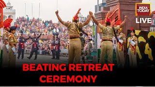 Attari Wagah Border Beating Retreat Ceremony LIVE  Independence Day 2022  Wagah Border News LIVE [upl. by Nepean193]