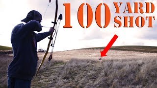 100 Yards Long Range shooting PRIMITIVE recurve bow [upl. by Lamprey]