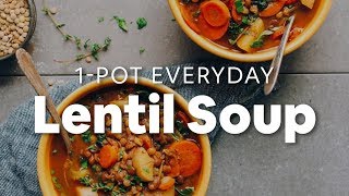 1Pot Everyday Lentil Soup  Minimalist Baker Recipes [upl. by Yhtorod713]