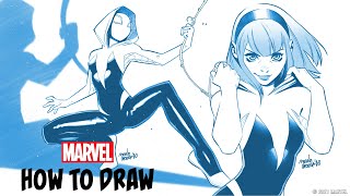 How to Draw GhostSpider Gwen Stacy W Belén Ortega  EN ESPAÑOL [upl. by Eerual]