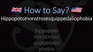 How to Pronounce Hippopotomonstrosesquippedaliophobia FEAR of LONG WORDS Meaning amp Pronunciation [upl. by Annayat]