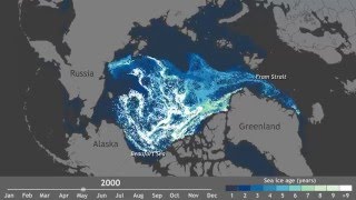 Arctics oldest ice each week since 1990 [upl. by Janot710]