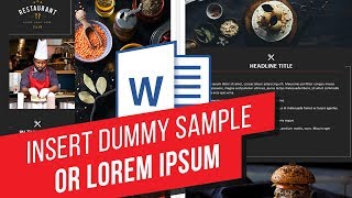 Generate and Insert Lorem Ipsum Text in Word [upl. by Flowers527]