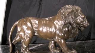 Italian Bronze Lion Statue Signed Giainbologna Animals [upl. by Pucida566]