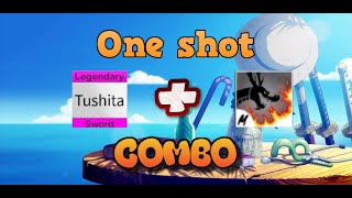 『Tushita  Dragon talon』One shot combo  Blox fruits [upl. by Dorey]