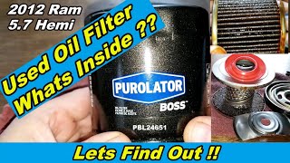 Purolator Boss PBL24651 Oil Filter Cut Open 2012 Ram 1500 57 Hemi [upl. by Jethro351]