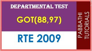 DEPARTMENTAL TEST  RTE 2009 ACT BITS [upl. by Ancel767]